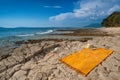 Wild Adriatic sea beach. Croatia, Losinj island Royalty Free Stock Photo