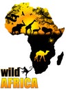 Wild Africa poster Royalty Free Stock Photo