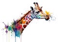 Wild African Hoofed Mammal Giraffe Transparent Background Generative AI