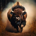 Wild American Bison Rolling