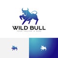 Wild Angry Bull Wildlife Power Animal Logo