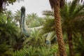 Wild Animal Dinosaur Statues in Zoo Park Stock Photograph Image