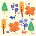 Wild Animal in Forest Child Graphic Illustration Royalty Free Stock Photo