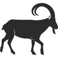 Wild animal goat with big horns. Vector illustration. Royalty Free Stock Photo