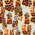 Animal mix print seamless pattern. Abstract background