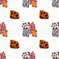 Animal mix print seamless pattern. Abstract background