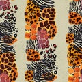 Animal mix print seamless pattern. Abstract background