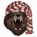 Wild animal wearing keffiyeh or kufiya. Animal head.