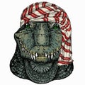 Wild animal wearing keffiyeh or kufiya. Animal head.