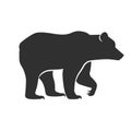 Wild animals. Bear black silhouette on white background Royalty Free Stock Photo