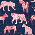 Wild animals contour pattern