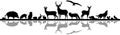 Wild Animals Forest Landscape Vector Silhouette Royalty Free Stock Photo