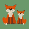 Wild animals Foxes. vector illustration of a flat