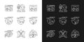 Wild animals hunting linear icons set for dark and light mode