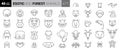 Wild Animals Icons Pack. Thin line creature icons set.