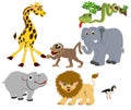 Wild Animals illustrations Isolated for many usage Royalty Free Stock Photo