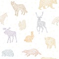 Wild animals seamless pattern