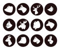 Wild animals set. Forest animals collection icons. Vector Royalty Free Stock Photo