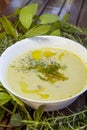 Wild asparagus creamy soup Royalty Free Stock Photo