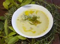 Wild asparagus creamy soup Royalty Free Stock Photo