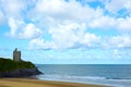 Wild atlantic way cliff castle and beach Royalty Free Stock Photo