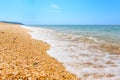 Wild beach on the Black Sea in Crimea on the territory of the reserve. Royalty Free Stock Photo