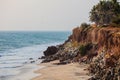 Wild beach and cliff in Varkala, Kerala, India Royalty Free Stock Photo