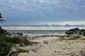 Wild beach near the ancient Mayan city of Tulum. Royalty Free Stock Photo