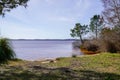 Wild beach sandy coast in Lacanau lake southwest France Royalty Free Stock Photo