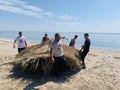 Tuzla wild beach in the summer season on the Black sea coast Romania Royalty Free Stock Photo