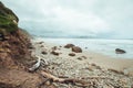 Wild beachwith rocks and cloudy day in Cantabria, north of Spain Royalty Free Stock Photo