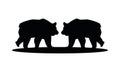 Wild bears beasts animals silhouettes