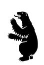 Wild beast polar bear vector silhouette illustration shape shadow. Royalty Free Stock Photo