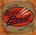 Wild Beast - vintage retro sign design
