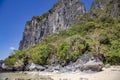 Wild beautiful beach on a small island with karst rocks in the Indian Ocean near El Nido Royalty Free Stock Photo