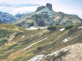 Wild beauty of Dolomites -  Torre Toblin mountain Royalty Free Stock Photo