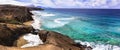 Wild beauty and unspoiled beaches of Fuerteventura. La Pared -popular surfer`s spot, Canary islands Royalty Free Stock Photo