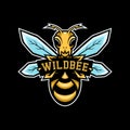 Wild bee sport logo or mascot logo