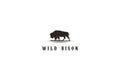Wild Bison Bull Buffalo Angus Silhouette Steak Vintage Retro Logo Design Vector Royalty Free Stock Photo