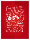 Wild bison meat