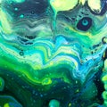 Wild Green Acrylic Pour Painting Royalty Free Stock Photo