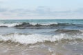 Wild blue stormy sea on Crete Royalty Free Stock Photo