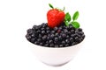 Wild blueberries & strawberry Royalty Free Stock Photo