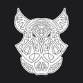 Wild boar head, Celtic style hog, T-shirt typography design, wild animal graphic print. Vector illustration