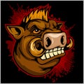 Wild boar head mascot Royalty Free Stock Photo