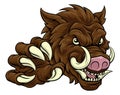 Boar Wild Hog Razorback Warthog Pig Sports Mascot Royalty Free Stock Photo