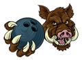 Boar Wild Hog Razorback Warthog Pig Bowling Mascot