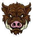 Boar Wild Hog Razorback Warthog Mascot Pig Cartoon