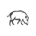 Wild boar Logo Design Vector. Template Illustration. Icon Symbol