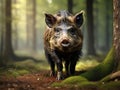 Wild boars in their natural habitat Royalty Free Stock Photo